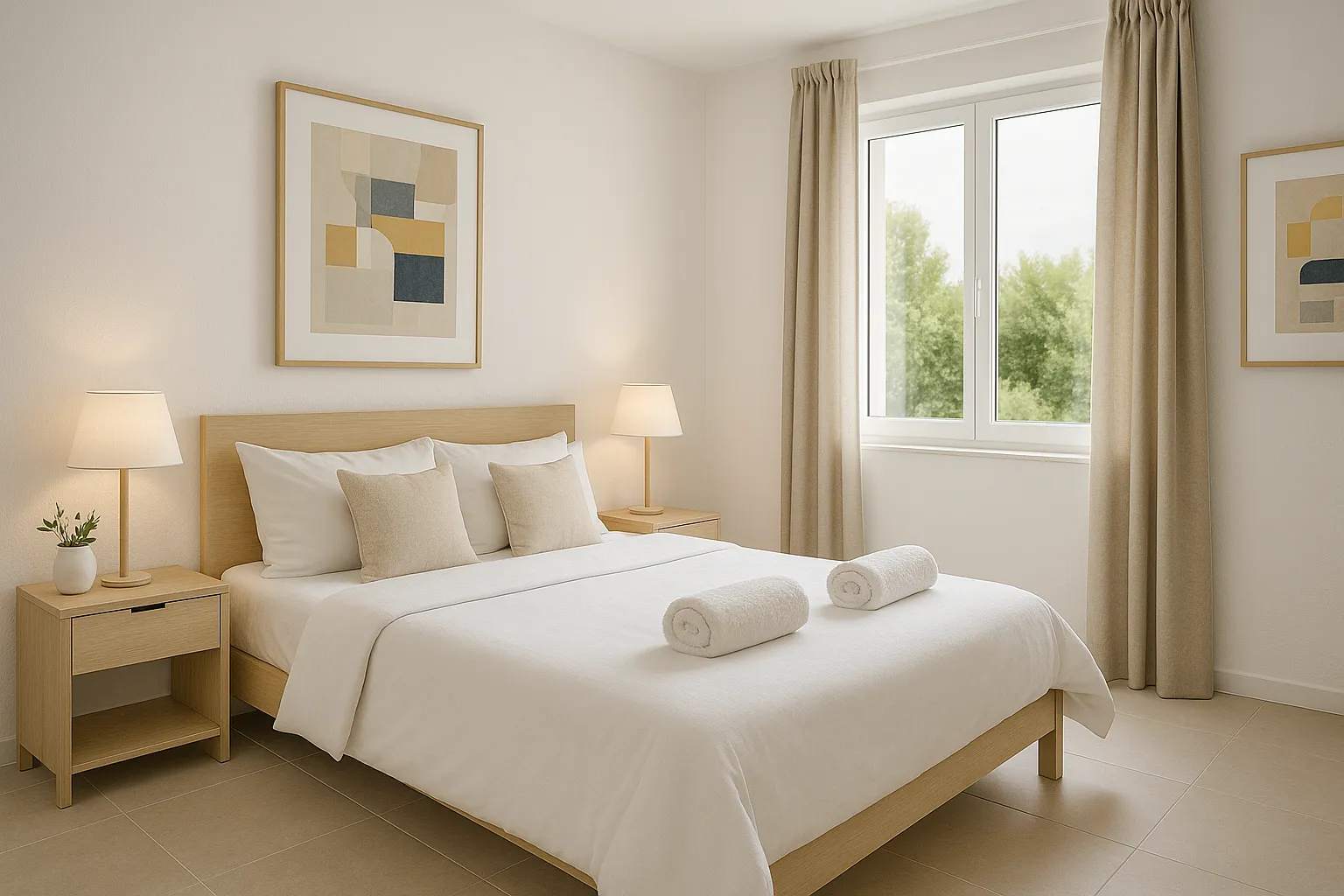 Intérieur de chambre propre et lumineux